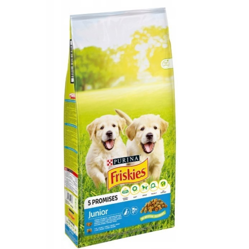 Сухий корм для цуценят Purina Friskies Junior з куркою, овочами та молоком, 2,4 кг