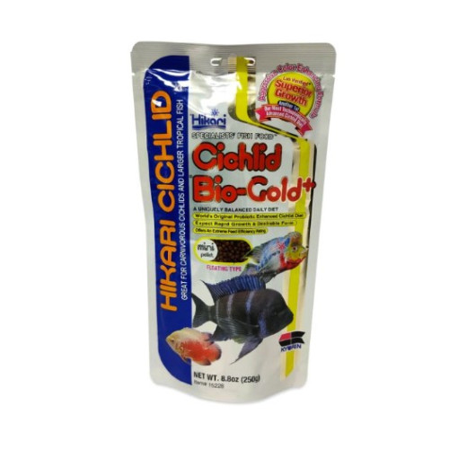 Корм для хищных цихлид HIKARI CICHLID BIO-GOLD PLUS MINI (гранулы для окраса 4 мм) - 250г
