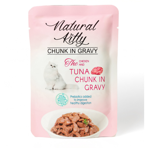 Влажный корм для кошек Natural Kitty Chunk in Gravy Chicken and Tuna -12*85 г