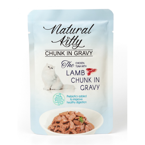 Влажный корм для котов Natural Kitty Chunk in Gravy Chicken, Tuna with Lamb - 12х85г