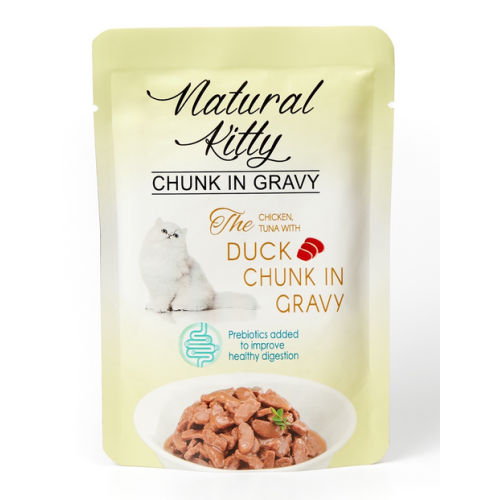 Влажный корм для котов Natural Kitty Chunk in Gravy Chicken, Tuna with Duck - 12х85г