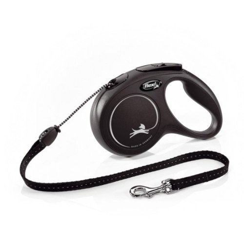 Поводок-рулетка для собак 20кг Flexi New Classic M черный, трос - 5 м