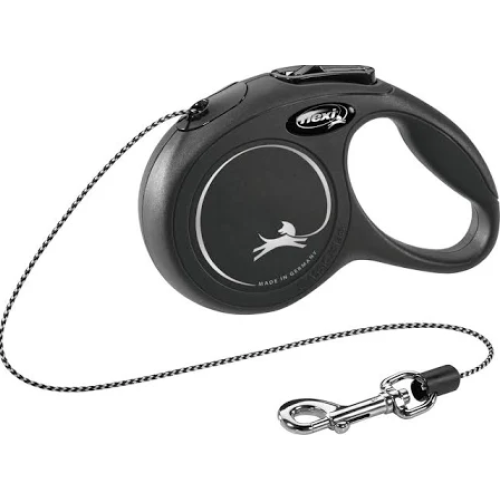 Поводок-рулетка для собак 20 кг Flexi New Classic M черный, трос - 8 м