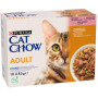 Влажный корм для взрослых кошек Purina Cat Chow Adult кусочки в желе с лососем и зеленой фасолью, мультипак (10 шт по 85 г)
