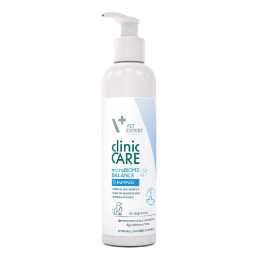 Дермокосметический шампунь Vet Expert Clinic Care Microbiome Balance Shampoo для баланса микробиома кожи у кошек и собак, 250 мл