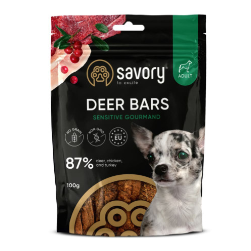 Лакомство для собак Savory Bars With Venison Джерки, батончики (с олениной) -100 г