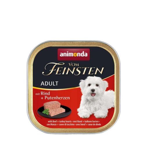 Вологий корм для собак Animonda Vom Feinsten Adult (яловичина та серця індички) -150 г