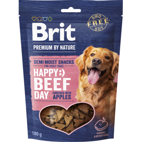 Лакомства полувлажные для собак Brit Premium Semi-moist Snacks Beef with Apples (с говядиной и яблоками) - 180 г