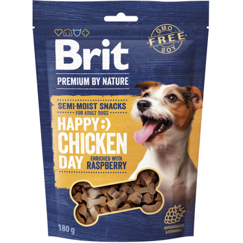 Лакомства полувлажные для собак Brit Premium Semi-moist Snacks Chicken with Raspberry (с курицей и малиной) -180 г