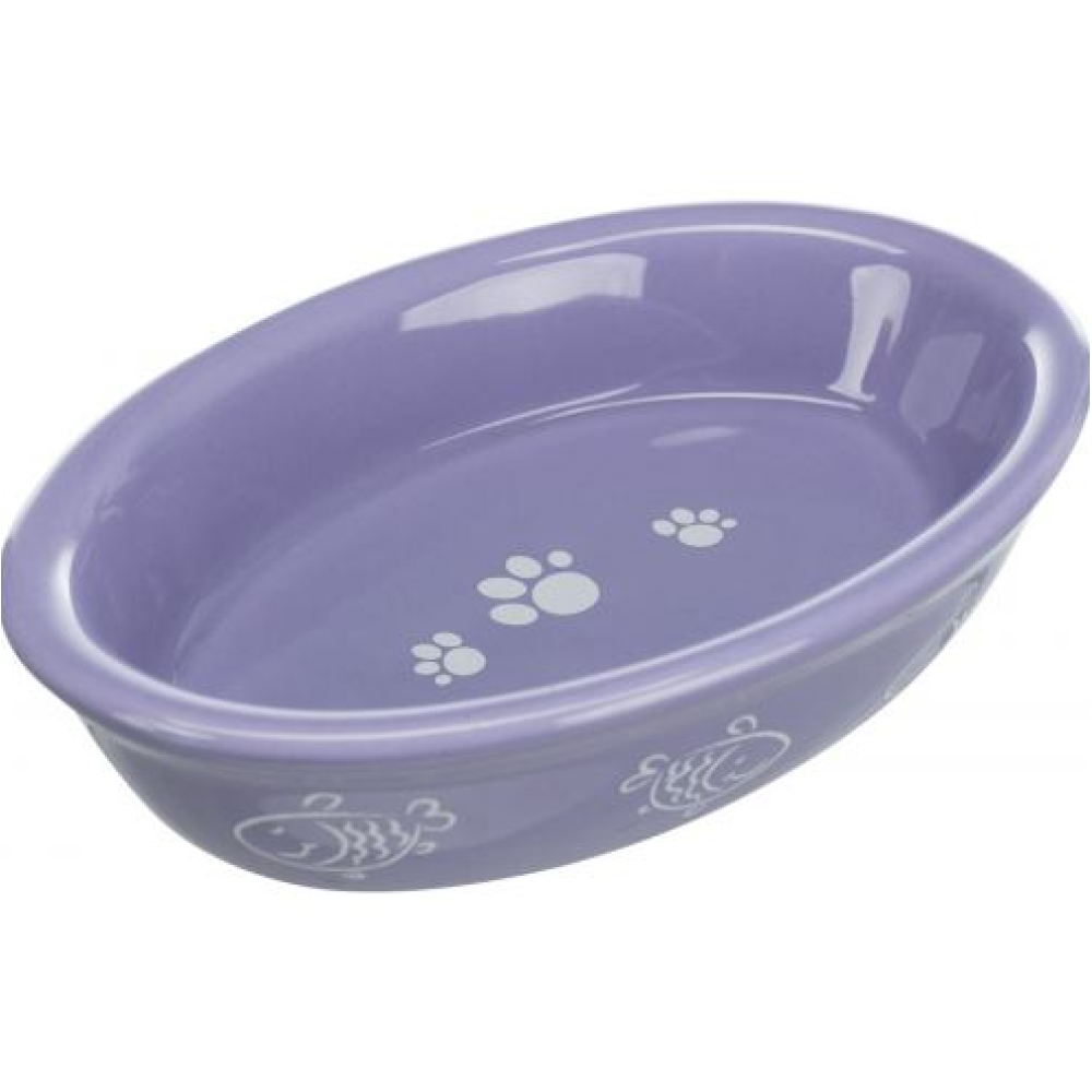 Миска для кошек короткомордых пород Trixie овальная керамическая -15х10 см 200 мл