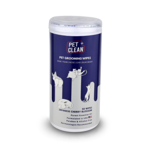 Салфетки влажные для домашних животных Pet Clean GROOMING WIPES ежедневное очищение (с ароматом японской вишни) - 50шт