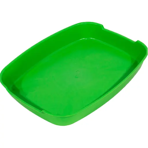 Туалет для кошек Lucky Pet глубокий без сетки (зеленый) - 40х27х12 см