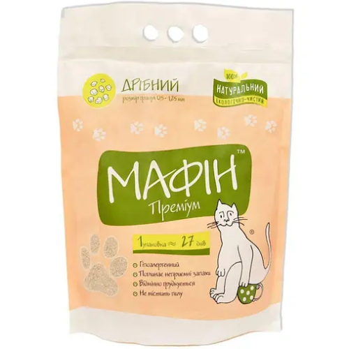 Наповнювач бентонітовий для котячих туалетів LUCKY PET "МАФІН" (дрібний) - 4кг