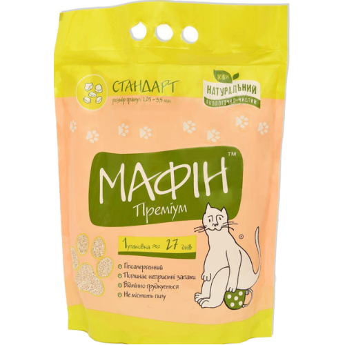 Наповнювач бентонітовий для котячих туалетів LUCKY PET "МАФІН" (стандарт) - 4кг