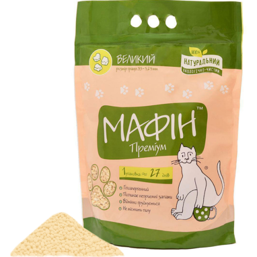 Наповнювач бентонітовий для котячих туалетів LUCKY PET "МАФІН" (великий) - 4кг