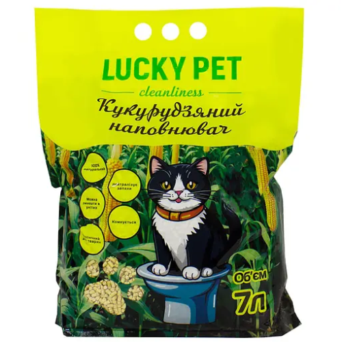 Наповнювач кукурудзяний для котячих туалетів LUCKY PET - 4,2 кг (7л)