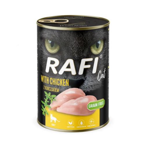 Влажный корм для взрослых кошек Dolina Noteci Rafi Cat (с курицей) - 400 г