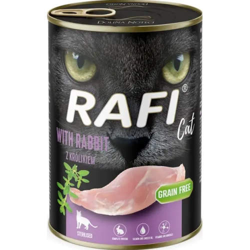 Влажный корм для стерилизованных кошек Dolina Noteci Rafi Cat (с кроликом) - 400 г