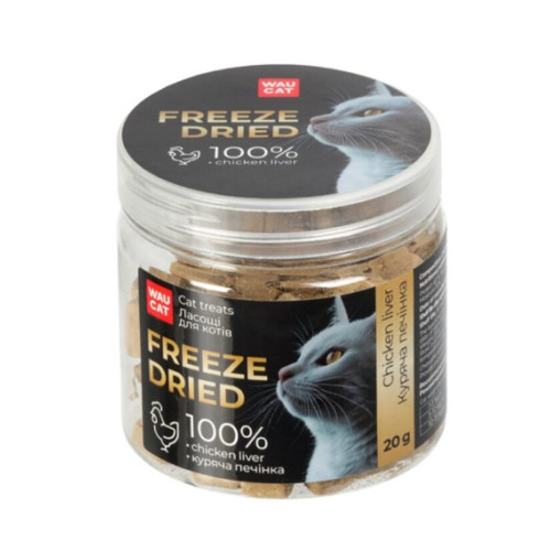Лакомство для кошек WAUCAT Treats Freeze dried, куриная печень, 20 г