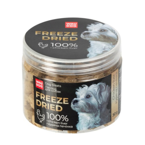 Лакомство для собак WAUDOG Treats Freeze dried, куриная печень, 30 г