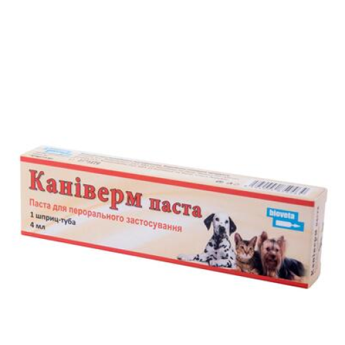 Антигельминтный препарат для собак и кошек Bioveta Каниверм (паста) шприц -4 мл