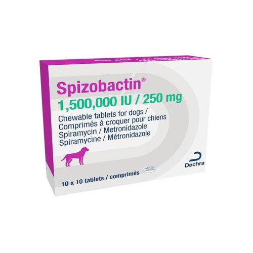 Жевательные таблетки для собак Dechra Спизобактин (Spizobactin) 250 мг (для полости рта) -10 шт