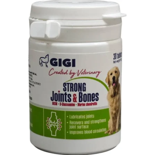 Харчова добавка для собак і котів GIGI STRONG Joints & Bones (захворюванья суглобів) таблетки - 30 шт