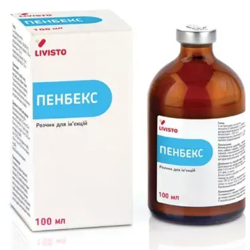 Инъекционный препарат для собак, кошек и других животных Livisto Пенбекс (антибактериальный) раствор - 100 мл