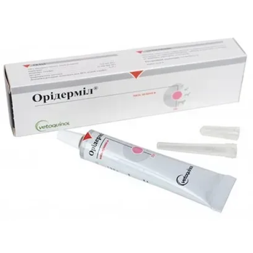 Противобактериальный препарат для собак и кошек Vetoquinol Оридермил (отитов и дерматитов ) мазь -10 г