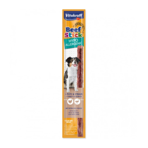 Ласощі для собак Vitakraft Beef Stick® HypoallergenicDOG (м'ясні палички з індичкою та страусом) 1 паличка - 12г