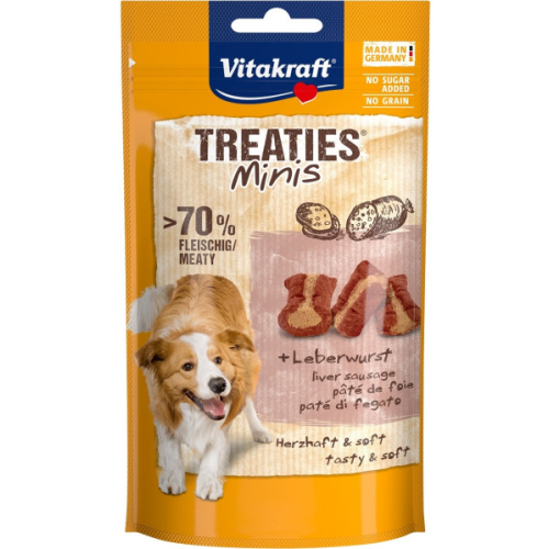 Лакомство для собак Vitakraft Treaties® Bits, liver sausage DOG (мягкие закуски с ливерной колбасой) - 120 г