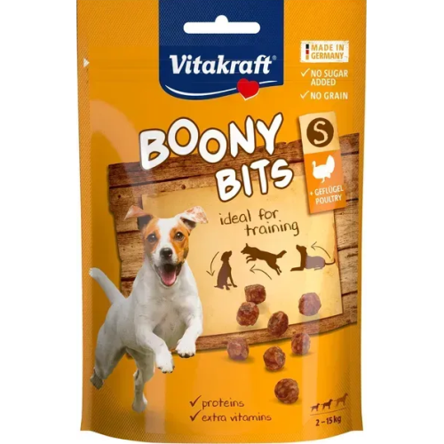 Ласощі для собак середніх та малих порід Vitakraft Boony BitsDog (м'ясні кульки з птицею) - 55 г 