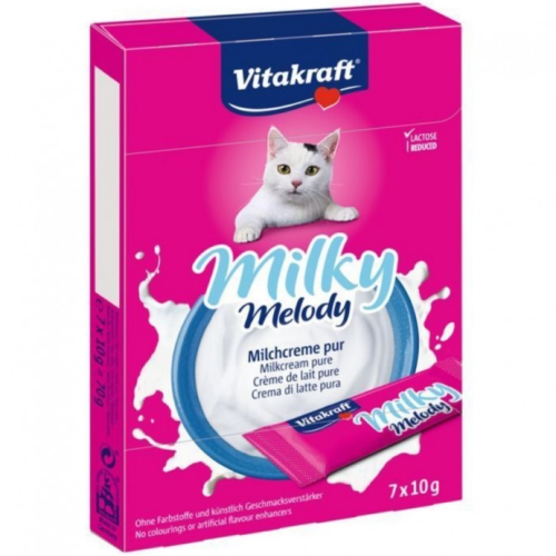 Жидкое лакомство для кошек Vitakraft Milky Melody Pure Cat (крем-снек со сливками) - 70 г (7х10г)
