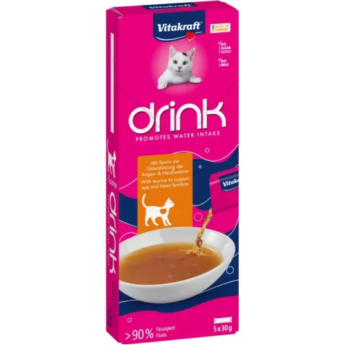 Напій для котів Vitakraft Drink Chicken Flavour+ Taurine KA (напій  з куркою і таурином) - 150г (5x30)