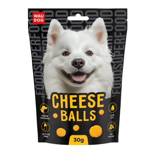 Лакомство WAUDOG Treats для собак, хрустящие сырные шарики, 30 г