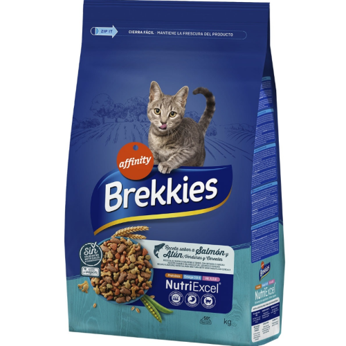 Сухий корм для дорослих котів Brekkies Cat Salmon and Tuna (з лосесем і тунцем) - 15 кг