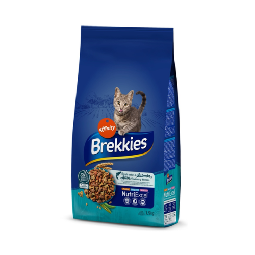 Сухий корм для дорослих котів Brekkies Cat Salmon and Tuna (з лосесем і тунцем) - 1,5 кг