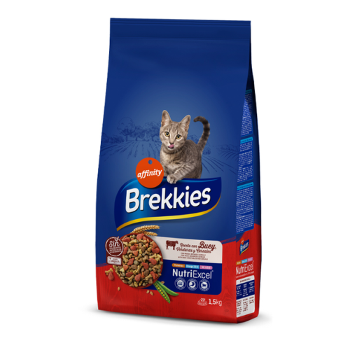 Сухий корм для дорослих котів Brekkies Cat Beef (з яловичиною) - 1,5 кг