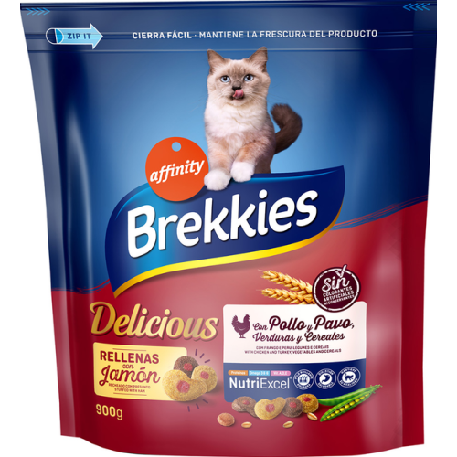 Сухий корм для дорослих котів Brekkies Cat Delice Meat (з куркою) - 0,9 кг