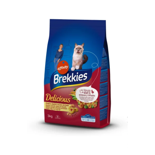 Сухий корм для дорослих котів Brekkies Cat Delice Meat (з куркою) - 3 кг