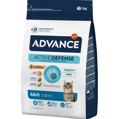 Сухой корм для взрослых кошек Advance Cat Chicken & Rice (с курицей и рисом) - 3 кг