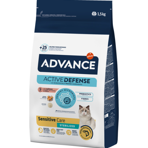 Сухий корм для стерилізованих котів Advance Cat  Sterilized Salmon Sensitive з чутливим травленням (з лососем) - 1,5 кг