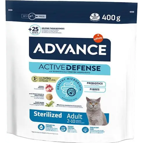Сухой корм для стерилизованных кошек Advance Cat Sterilized (с индейкой) - 0,4 кг