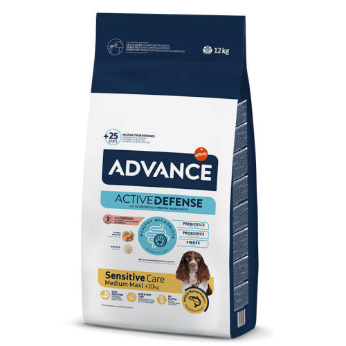 Сухой корм для взрослых собак Advance Advance Dog Med/Maxi Sensitive Salmon&Rice (лосось и рис) - 12 кг
