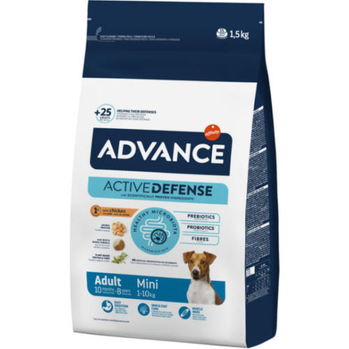 Сухой корм для взрослых собак маленьких пород Advance Dog Mini Adult (с курицей и рисом) - 1,5 кг