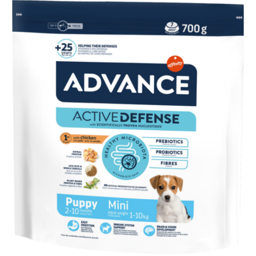 Сухой корм для для щенков маленьких пород Advance Dog Medium Puppy (с курицей и рисом) - 0,7 кг