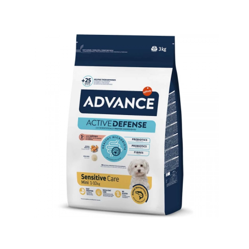 Сухой корм для взрослых собак маленьких пород Advance Dog Mini Sensitive с чувствительным пищеварением (с лососем и рисом) - 0,7 кг