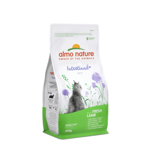 Сухой корм для взрослых кошек Almo Nature Holistic Cat с чувствительным пищеварением (со свежим ягненком) - 0,4 кг