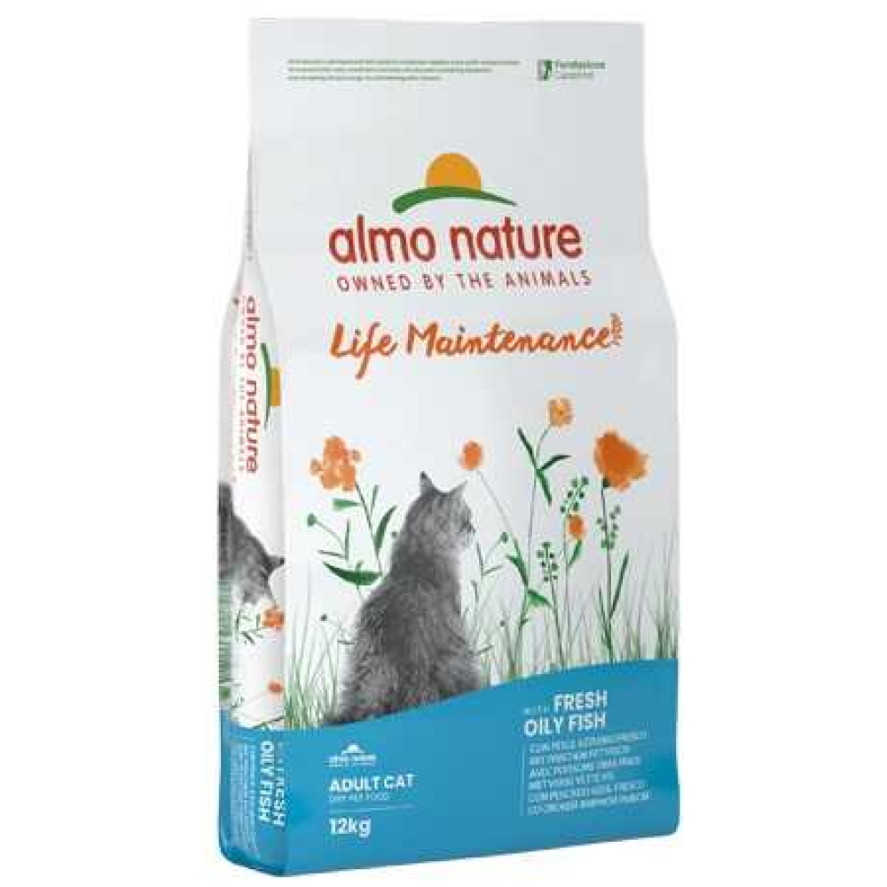 Сухой корм для взрослых кошек Almo Nature Holistic Cat (со свежей жирной рыбой) - 12 кг