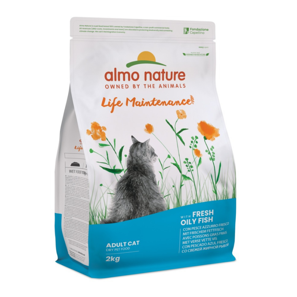 Сухой корм для взрослых кошек Almo Nature Holistic Cat (со свежей жирной рыбой) - 2 кг